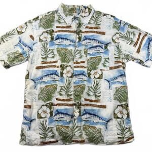 Sports Hook & Tackle Fishing Gear Hawaiian Shirt Men's Size XL Short Sleeve